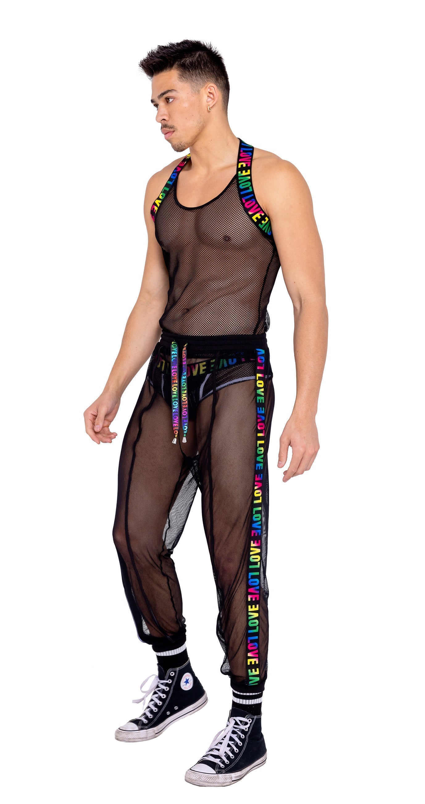 Mens Pride Fishnet Joggers