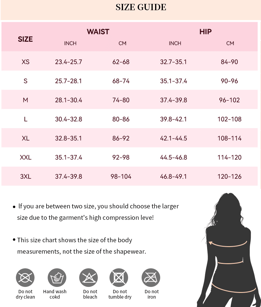 Clothing Items - Size Chart