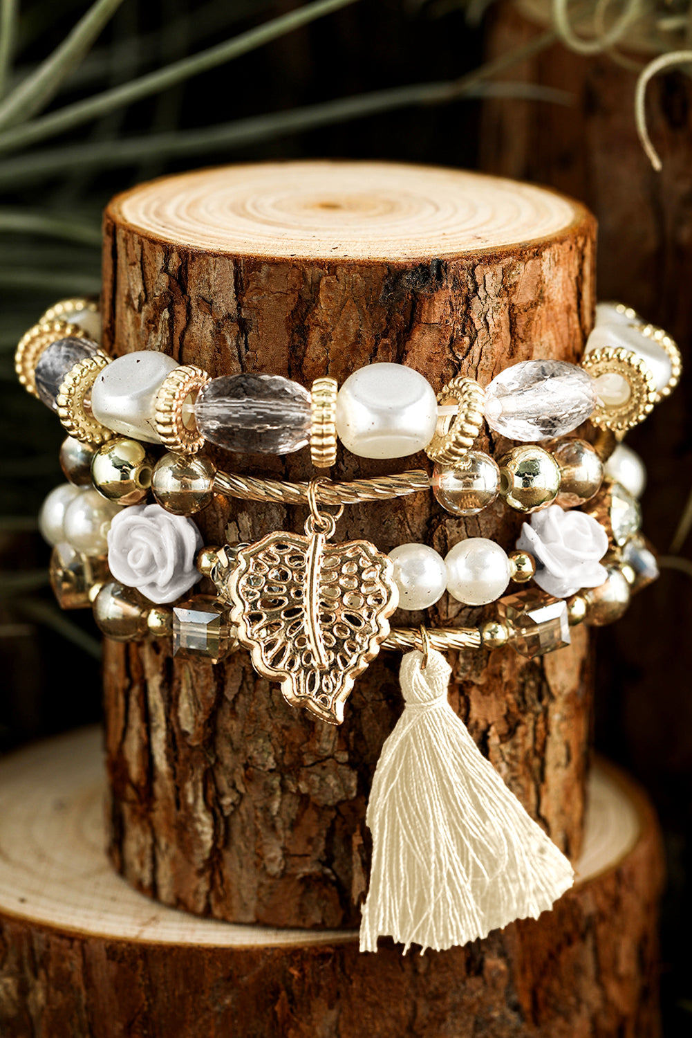 Mariana Beaded Fringed Layered Bracelet