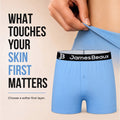 Men's Bamboo Boxer Shorts - Anti-Chafe & Breathable Underwear (Blue)