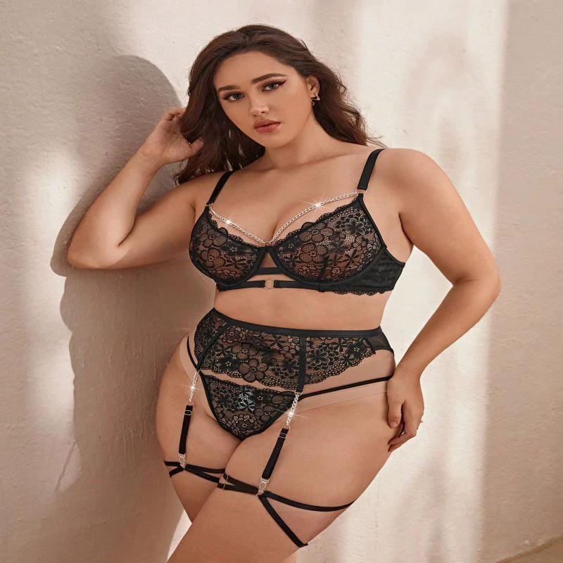 Plus Size Lace Lingerie Suit | Cnasti Strings and Thangs