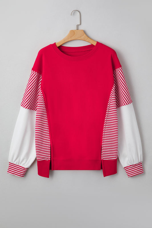 Aaliyah Patchwork Sleeve Colorblock Sweatshirt