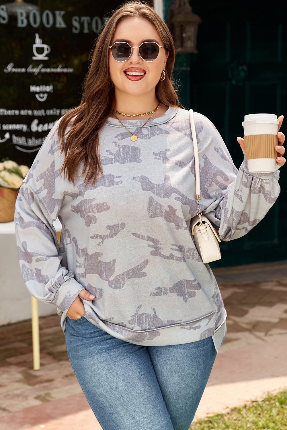 Sophia Multicolour Print Plus Sweatshirt