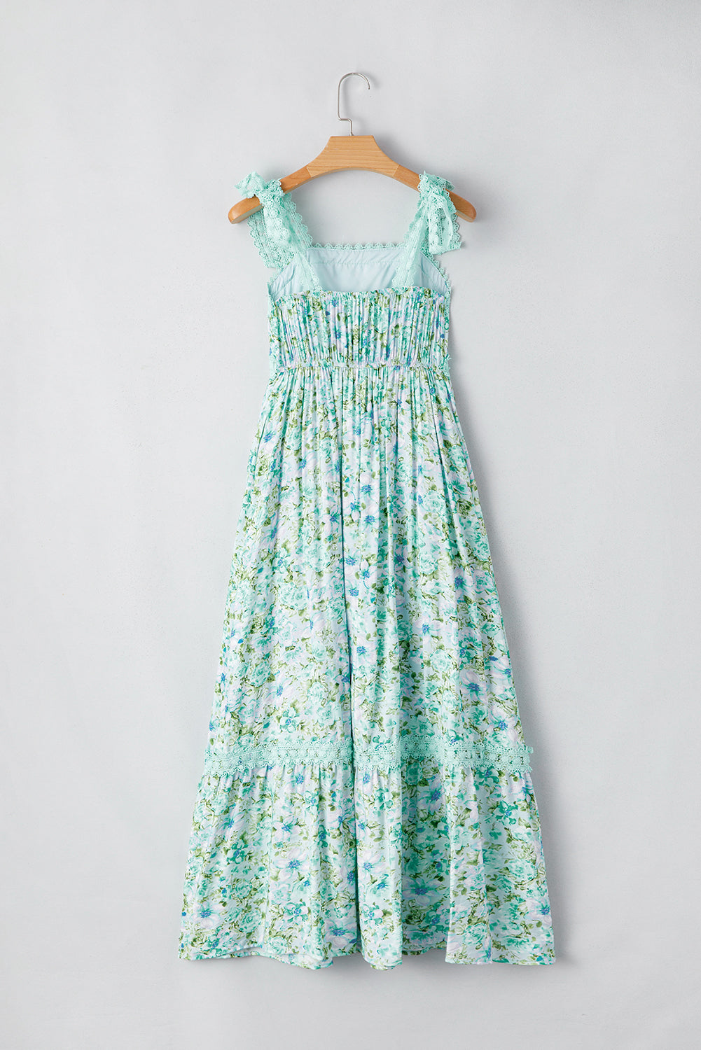 Ashlyn Floral Lace Tied Strap Empire Waist Maxi Dress