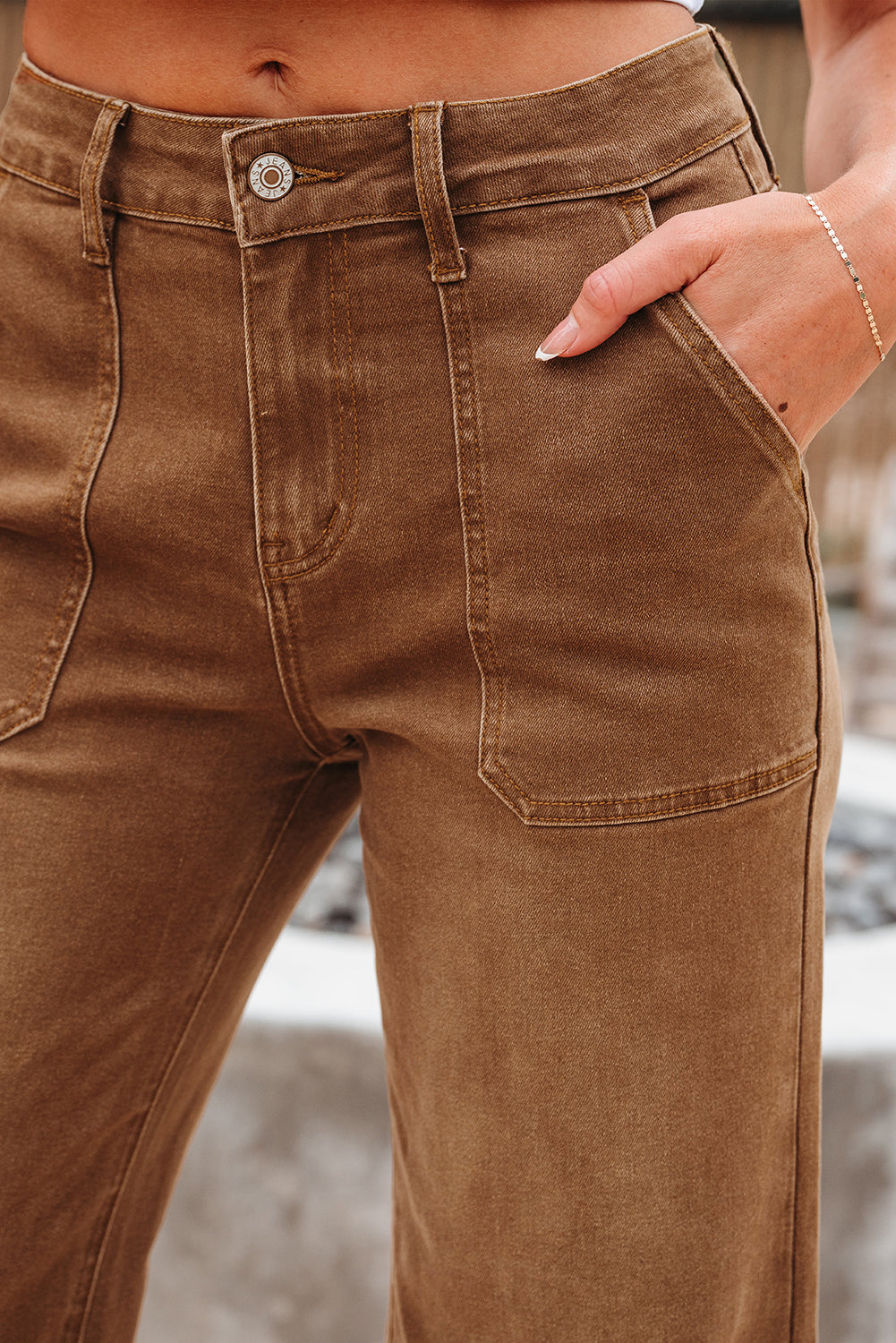 Courtney Cropped High Rise Wide Leg Jeans