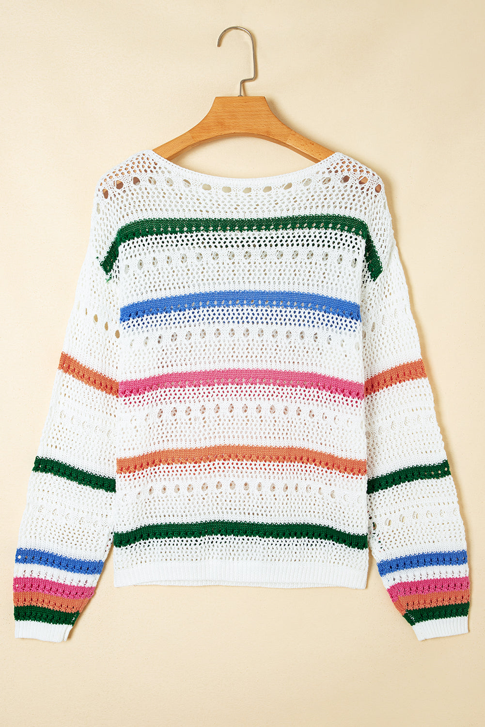 Cheyenne Striped Pointelle Knit Sweater