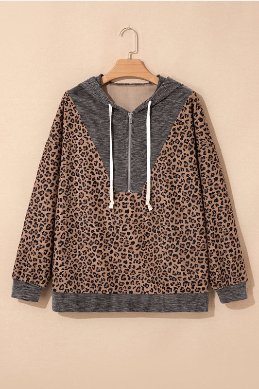 April Collar Zip Hooded Pullover