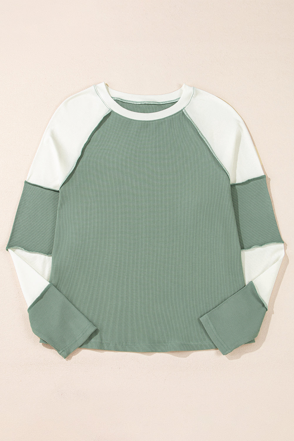 Faye Colorblock Patchwork Raglan Long Sleeve Top