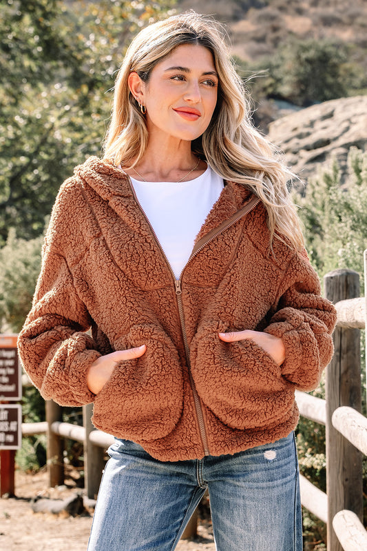 Bethany Up Hooded Sherpa Jacket
