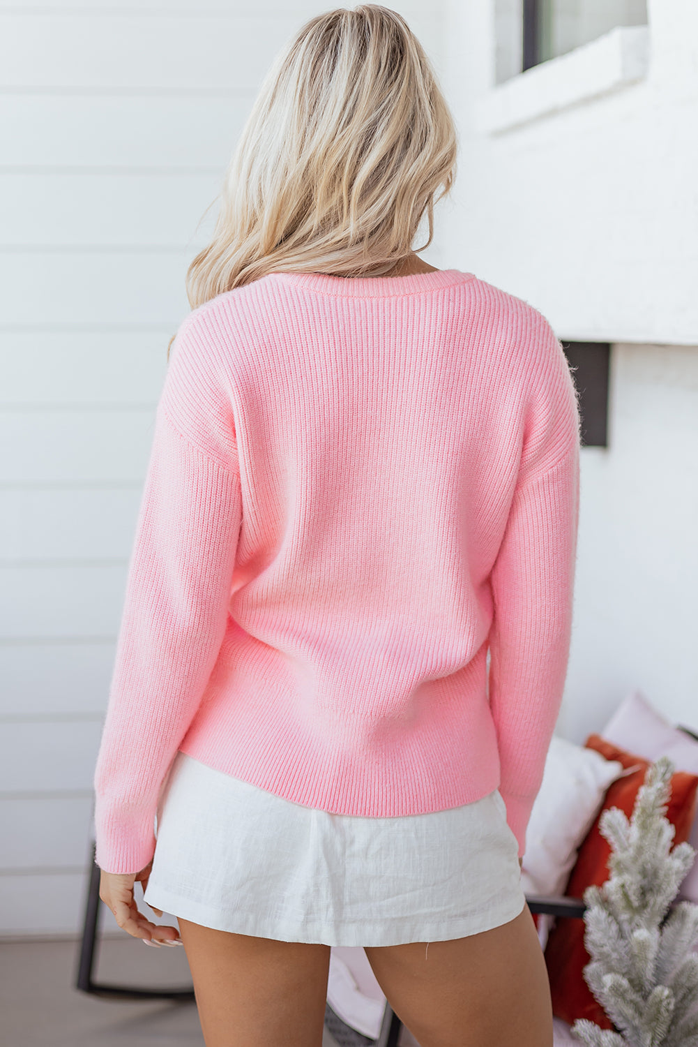 Ava Cane Puffy Knit Sweater