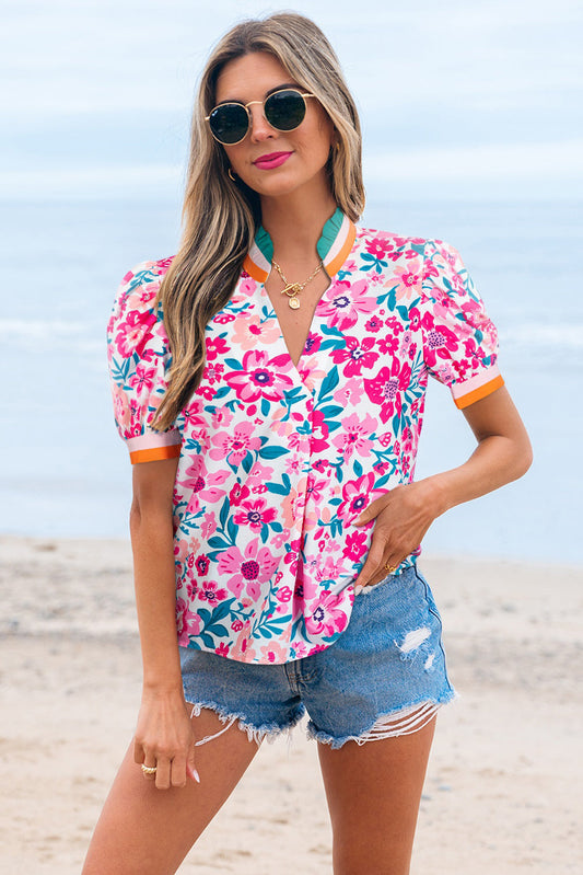 Gianna Floral Short Sleeve Blouse