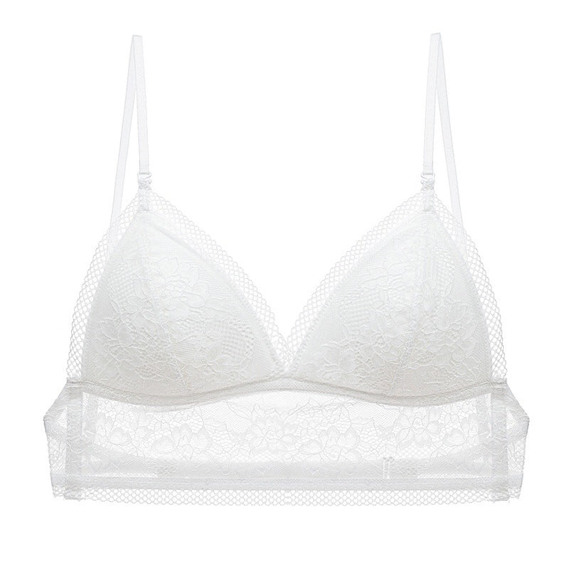 bralette French Sexy U-Shaped Beauty Back Underwear Women Wireless Thin Bra Invisible Backless Lace Triangle Cup Bra Summer