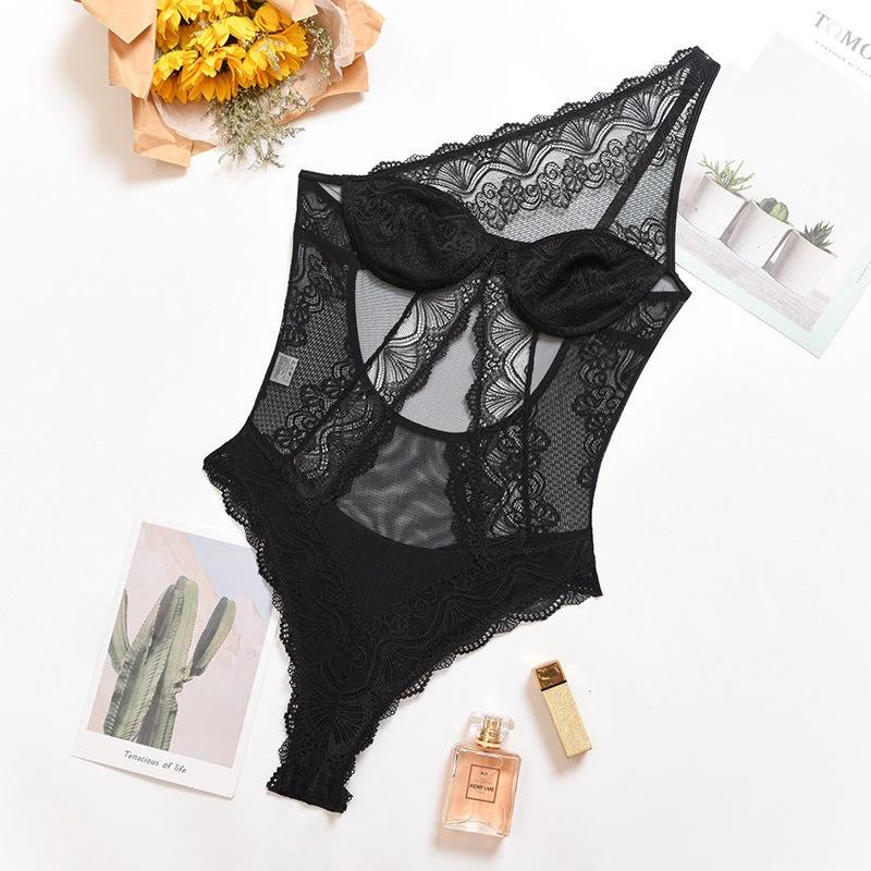 One-Shoulder Lace Bodysuit