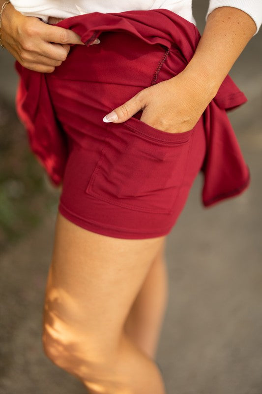 The Raelynn Red Skort