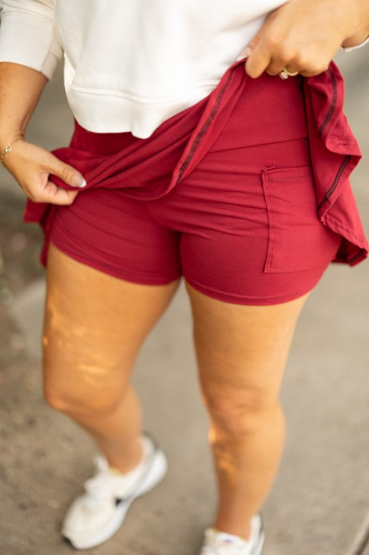 The Raelynn Red Skort
