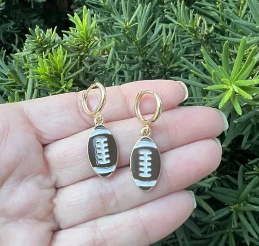 Football Huggie Hoop Earrings NFL Gameday