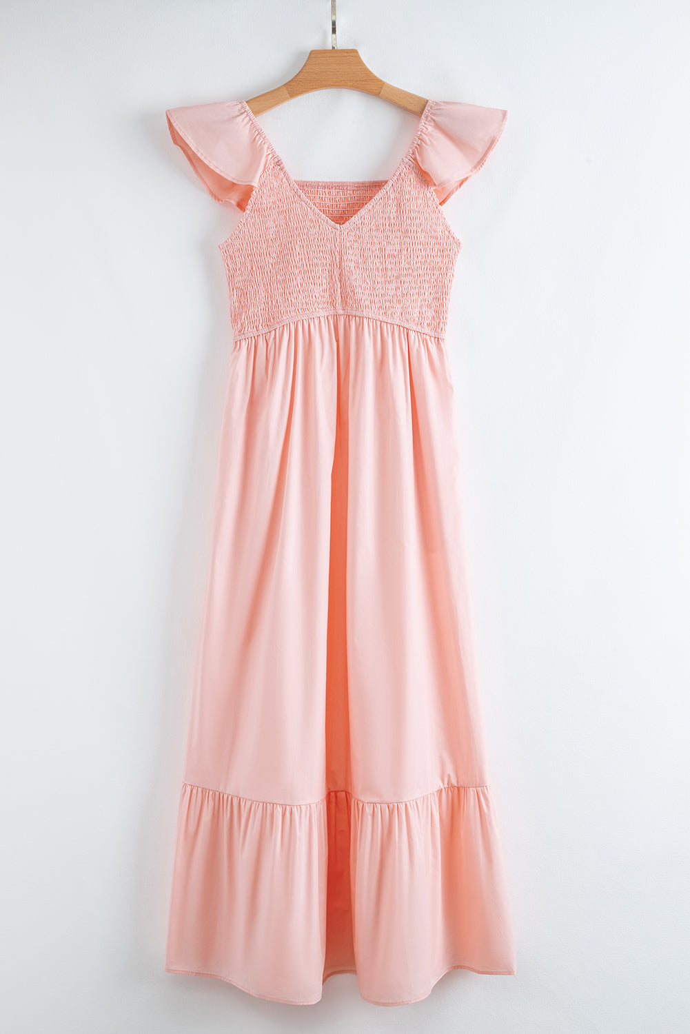 Ashlyn Flutter Sleeve Smocked Bodice Maxi Dress