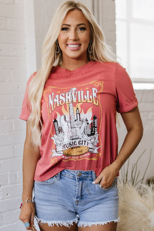 Nashville Music City Retro Fashion Tee