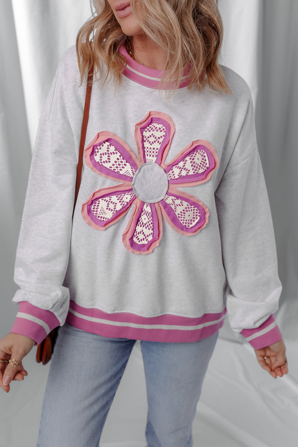 Caroline Flower Crew Neck Sweatshirt