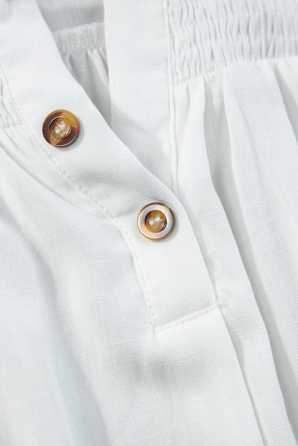 Savan Button Split Neck Ruffled Trim Tank Top