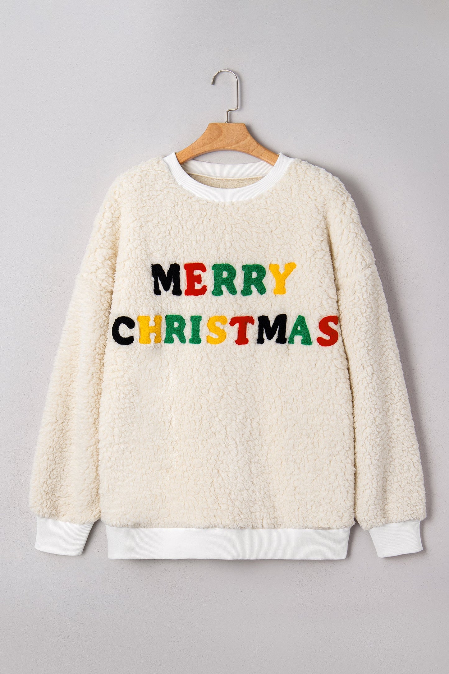 Ensley Christmas Embroidered Sherpa Pullover