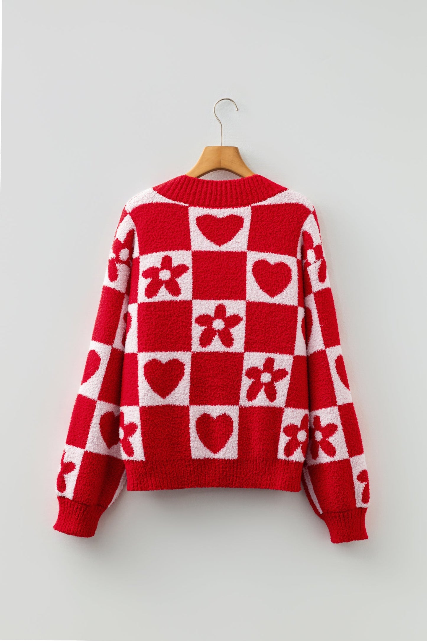 Marianna Checkered Knit Loose Sweater