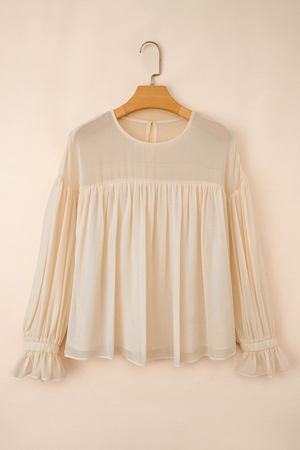 Mayaevi Sleeve Chiffon Blouse Long Sleeve Top