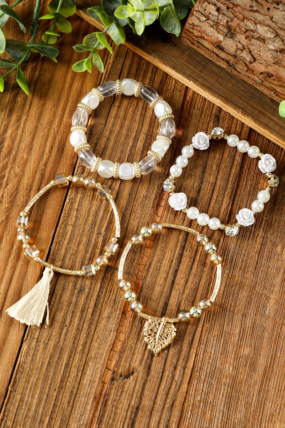 Mariana Beaded Fringed Layered Bracelet