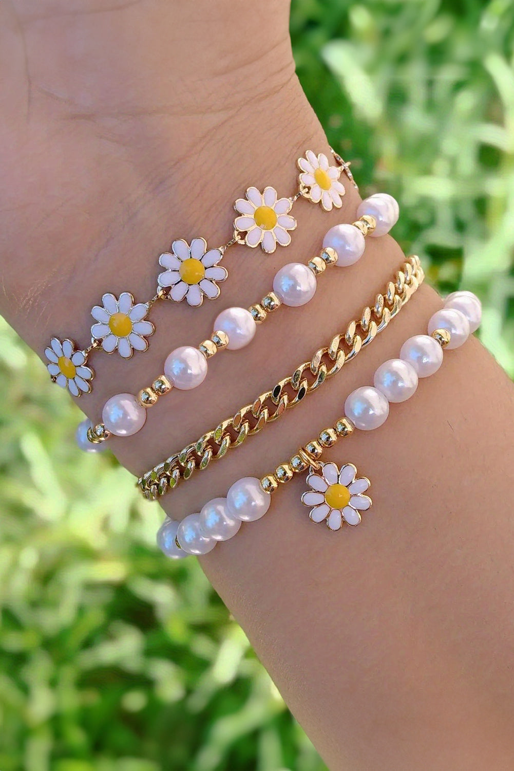 April Beaded Chain Bracelet Set