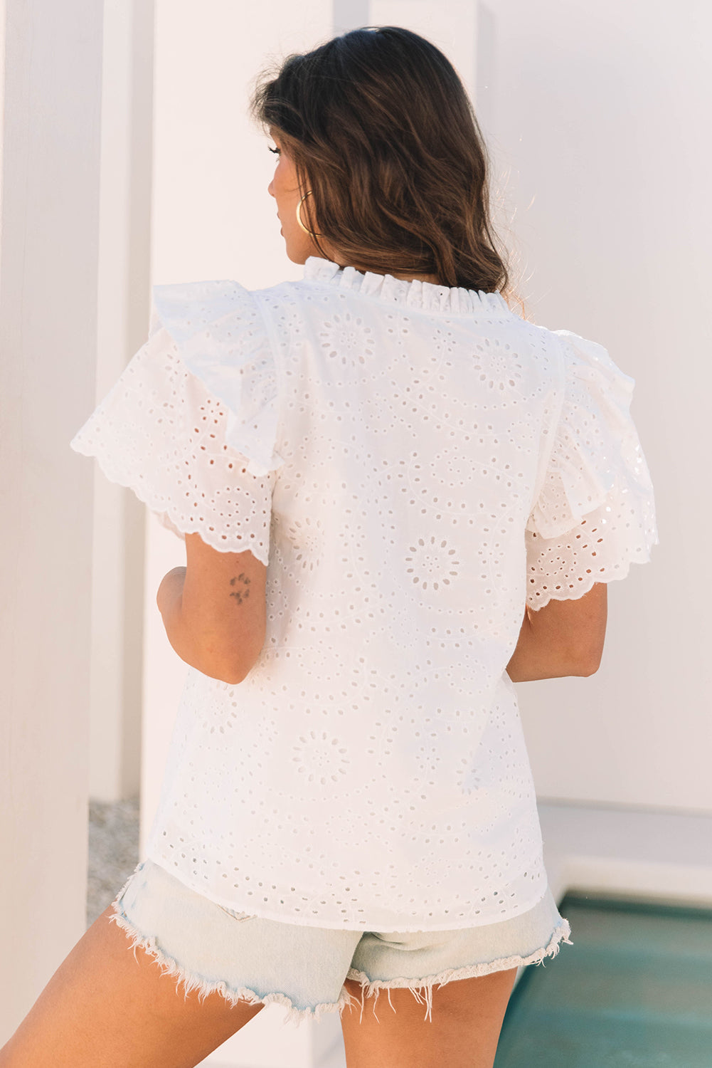 Aspyn Ruffle Short Sleeve Blouse