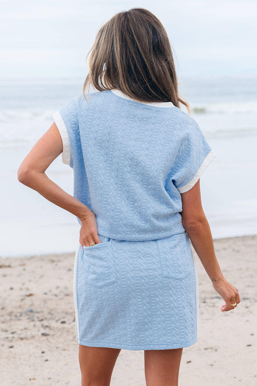 Scout Textured Crewneck Tee and Pocketed Skirt Set
