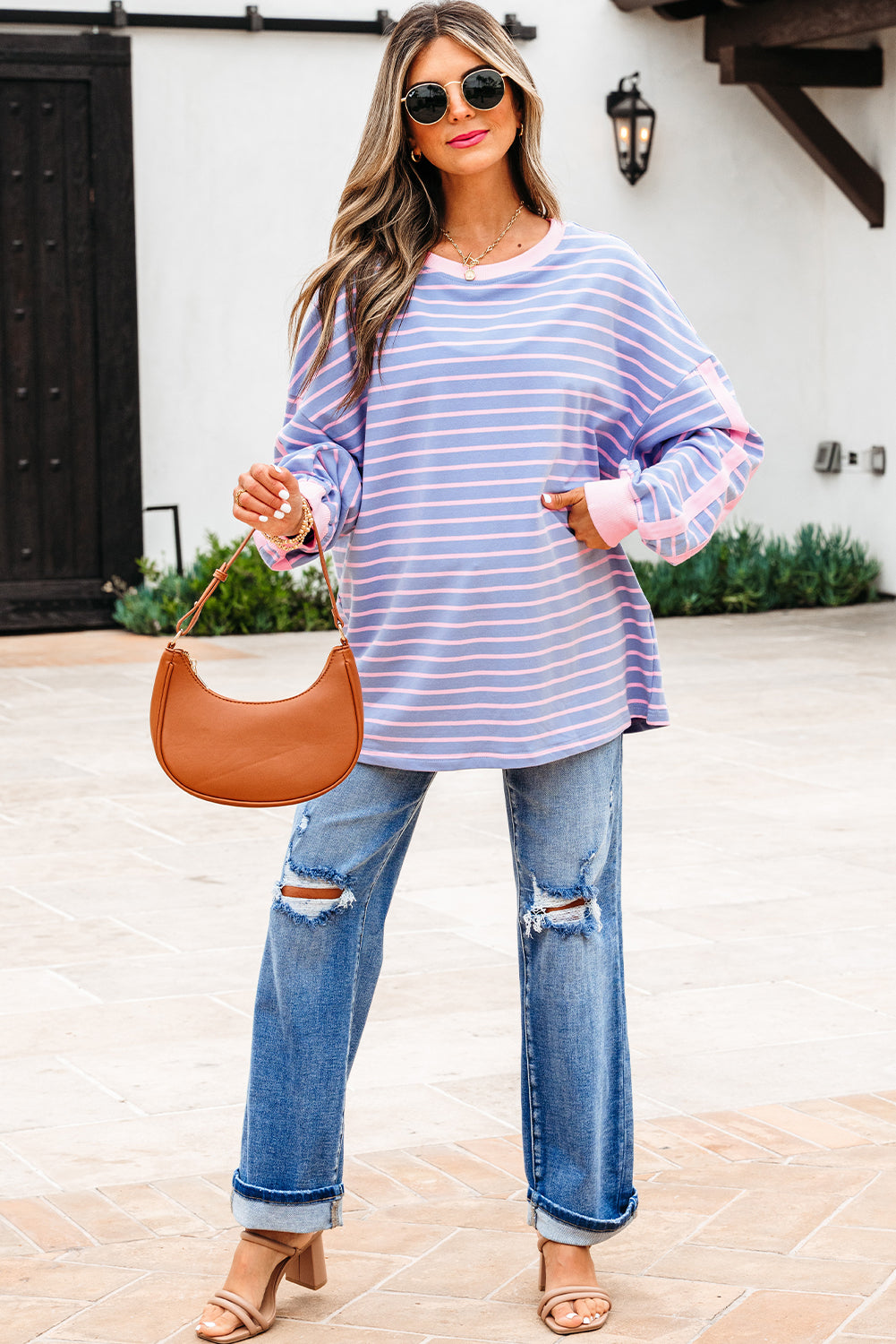 Eliza Stripe Oversize Casual Top