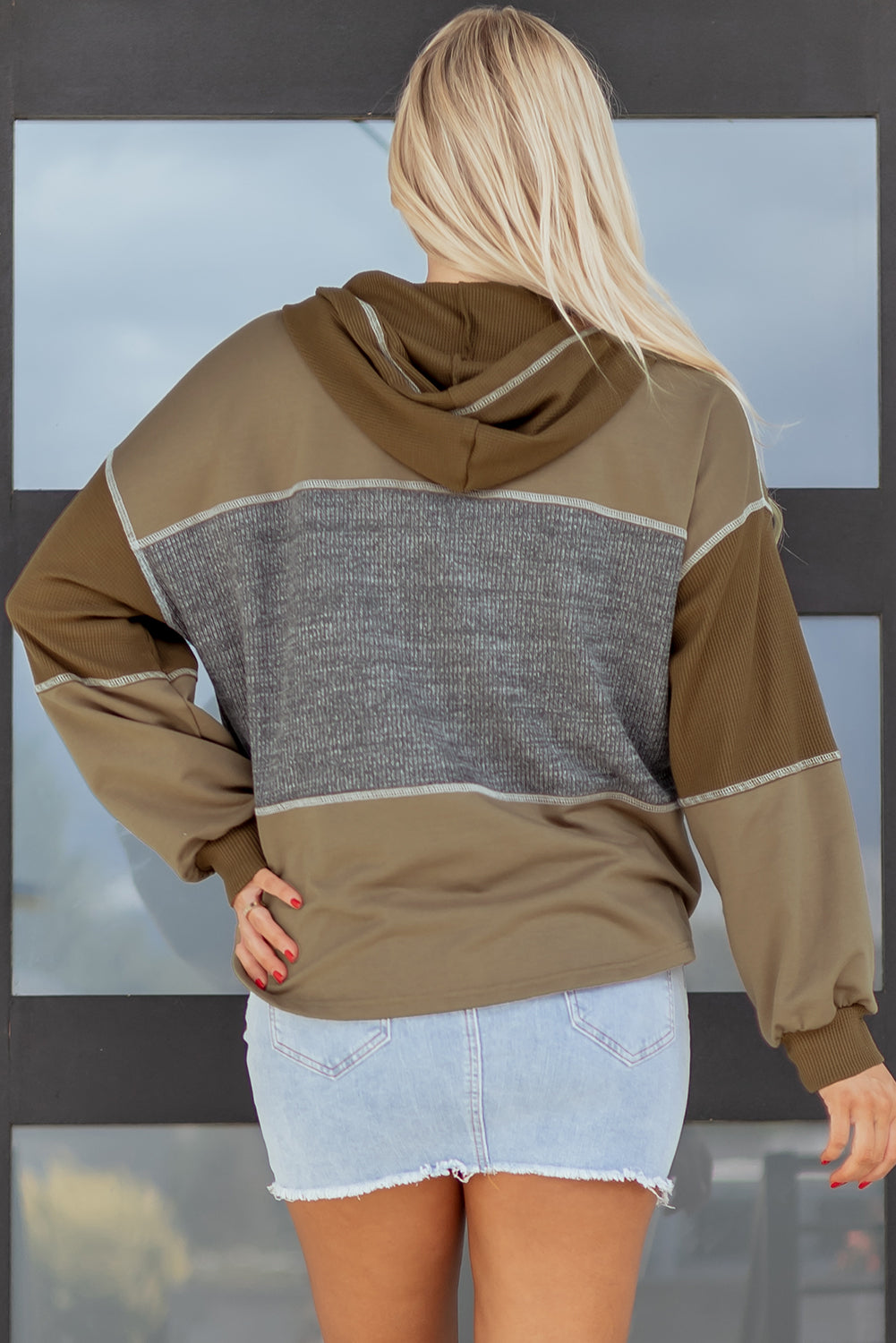Myrabella Exposed Seam Half Pullover