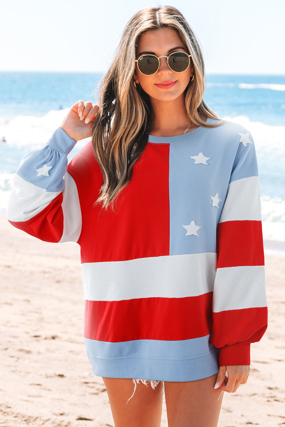 Simone Flag Vintage Oversized Pullover