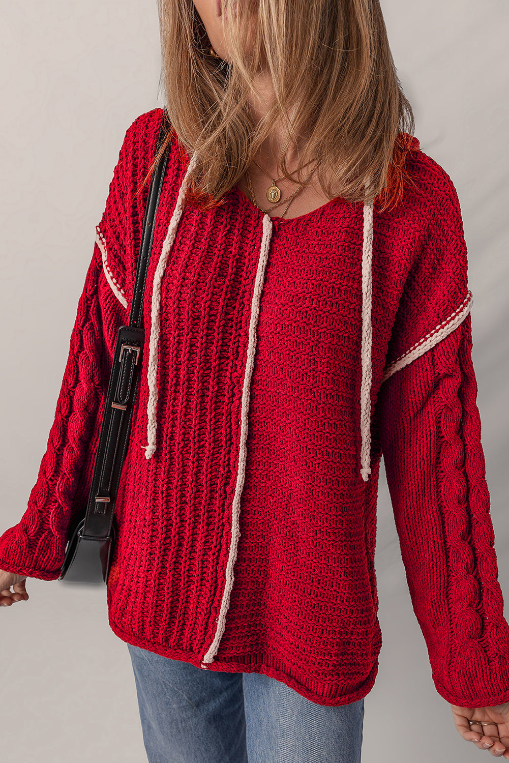 Olivia Knit Drawstring Hooded Sweater