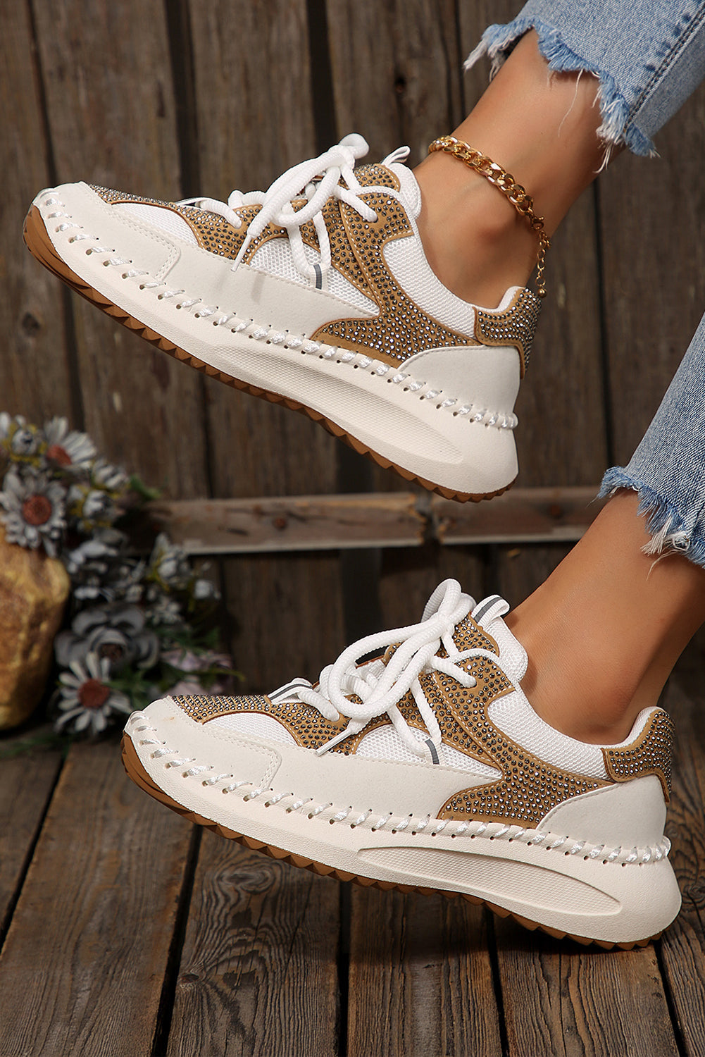 Abigail Lace Up Breathable Sneakers