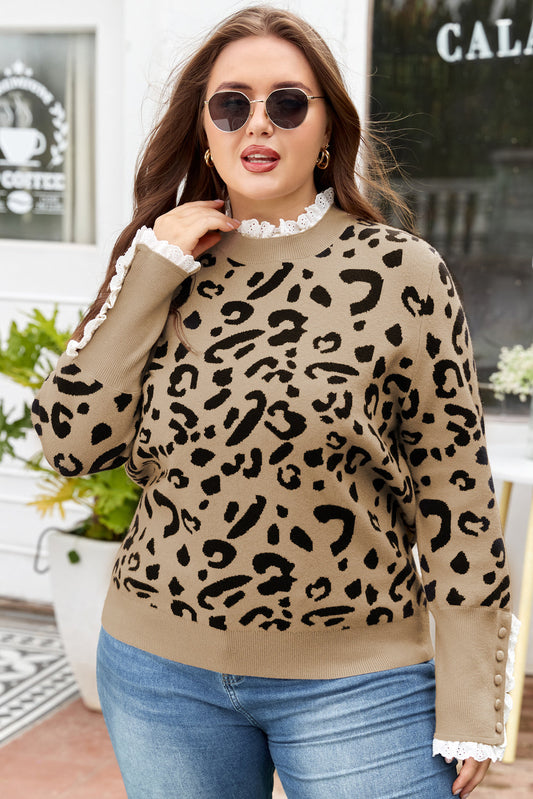 Halle Lacy Trim Cuffed PLUS Sweater