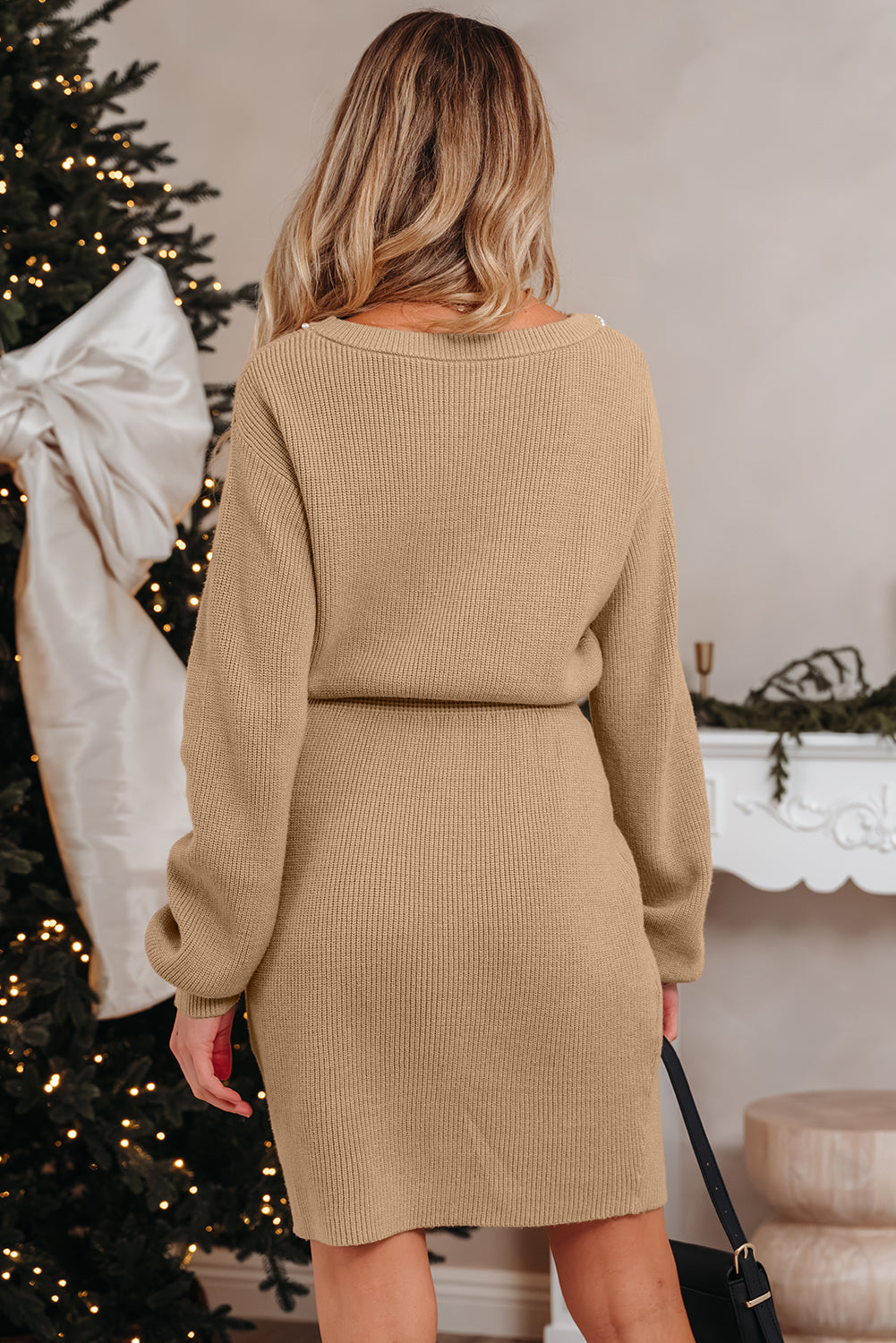 Zariah Embellished Keyhole Ribbed Sweater