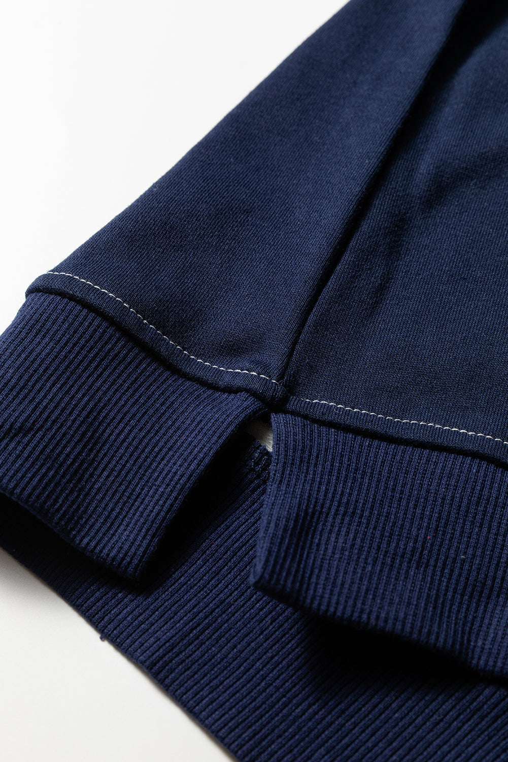 Blue Stripe Contrast Stitched Detail Color Block Patchwork Plus Size Sweatshirt