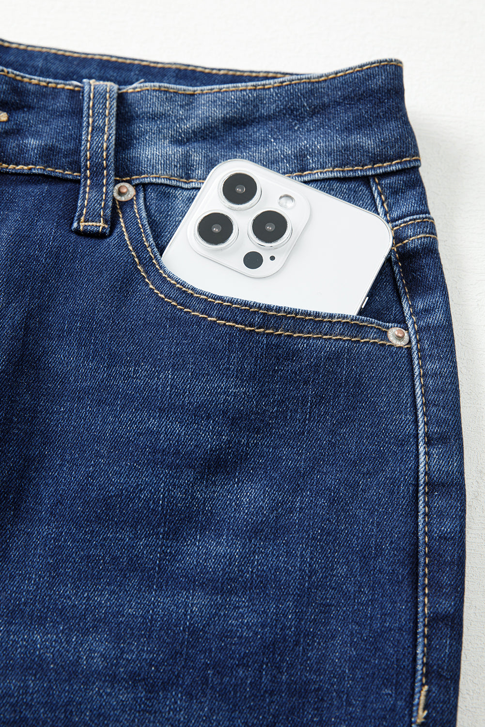 Samantha Western Stitch Patched Pocket Bootcut Jeans