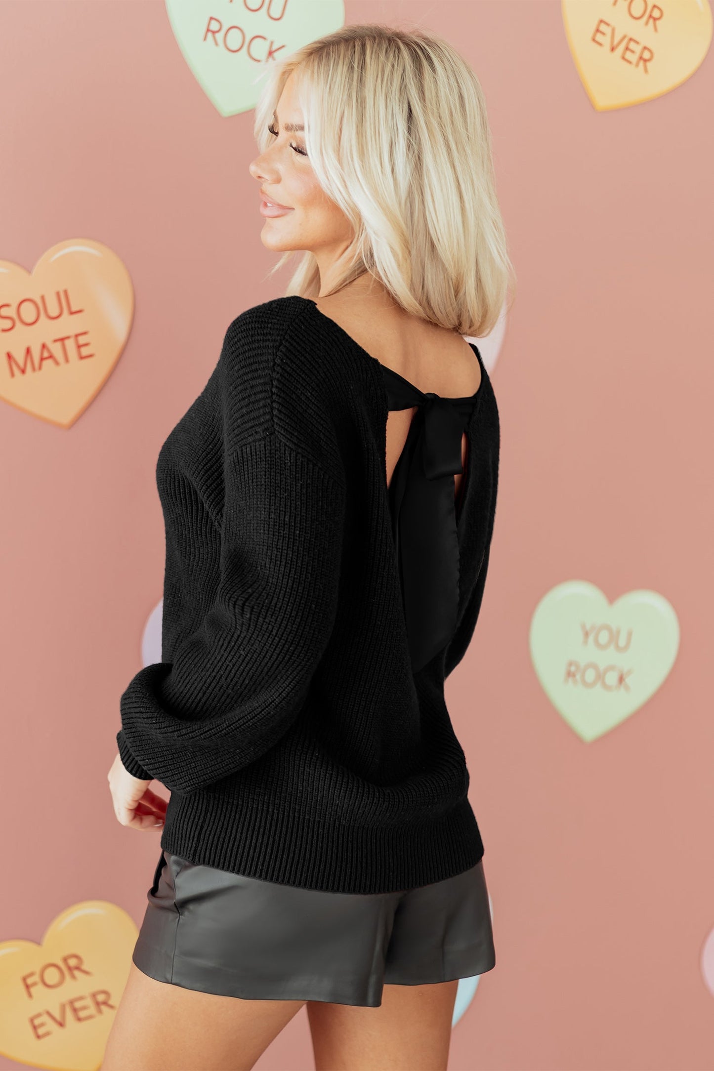 Alianna Backless Drop Shoulder Sweater