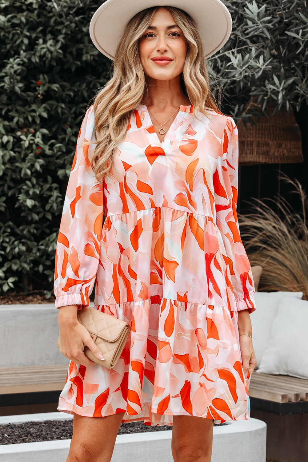 Sierra Print Long Sleeve Dress