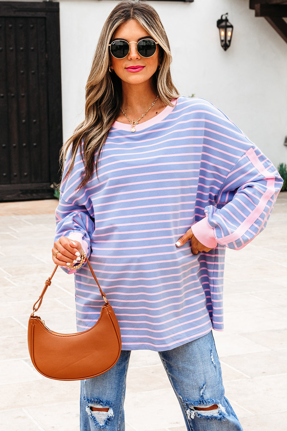 Eliza Stripe Oversize Casual Top