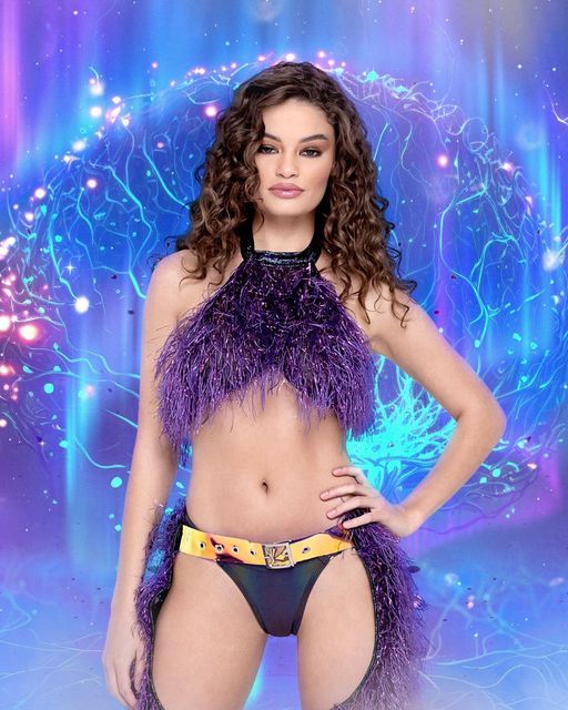 Faux-Fur Cropped Halter Neck Top