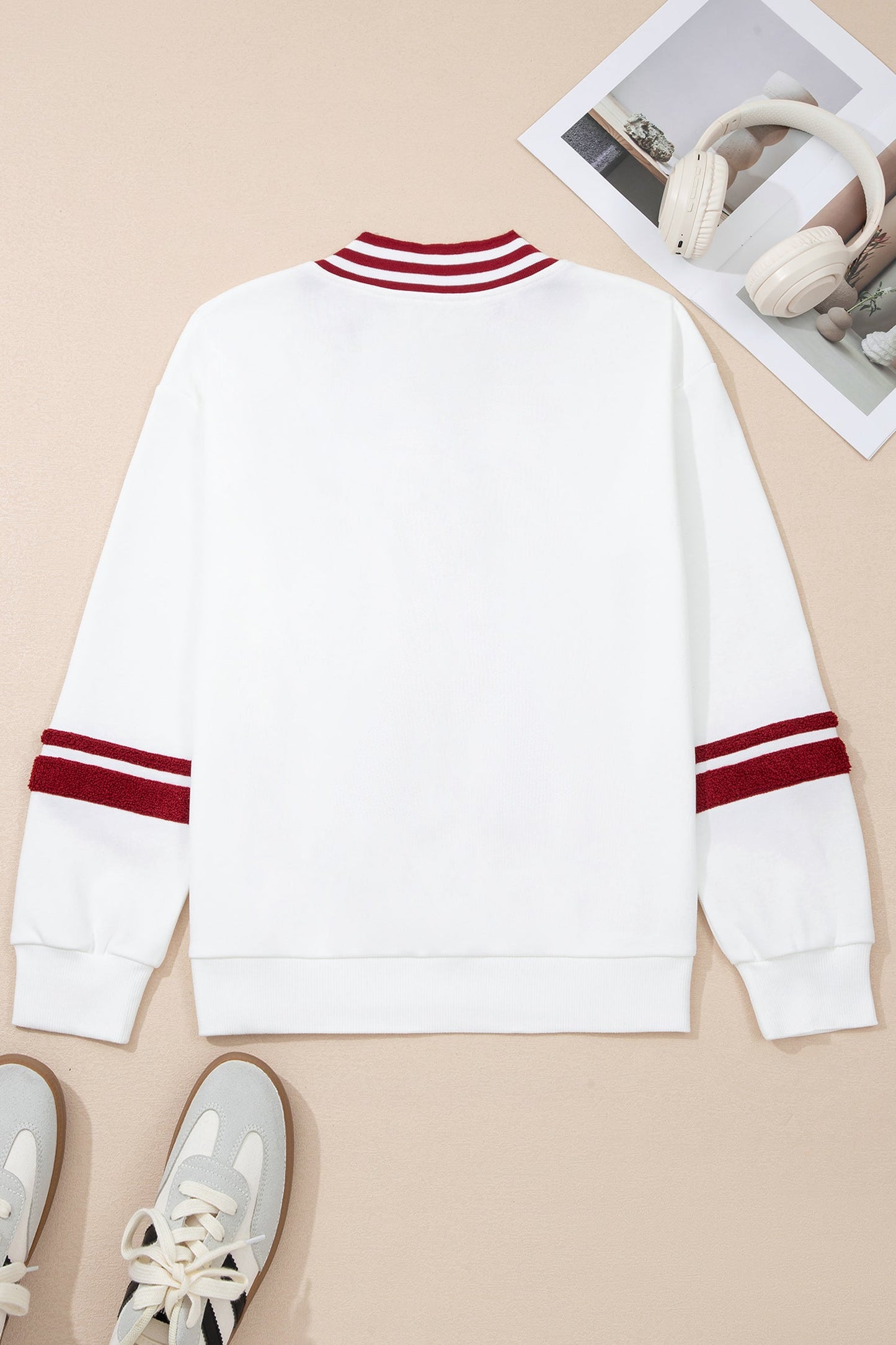 Esme Striped Puff Sleeve Sweatshirt