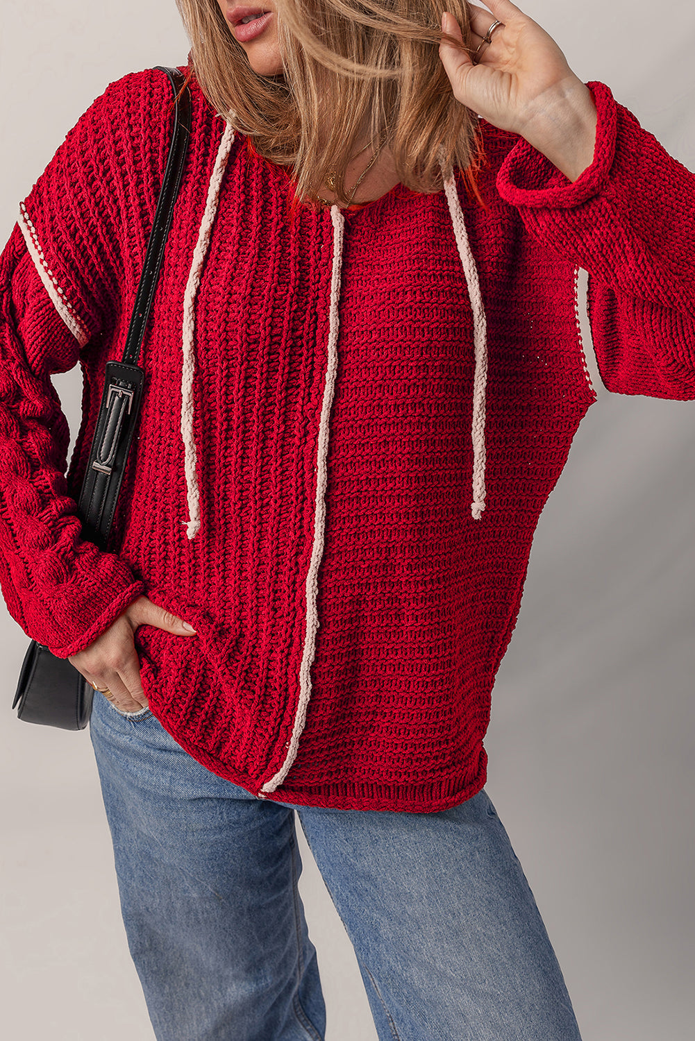 Olivia Knit Drawstring Hooded Sweater
