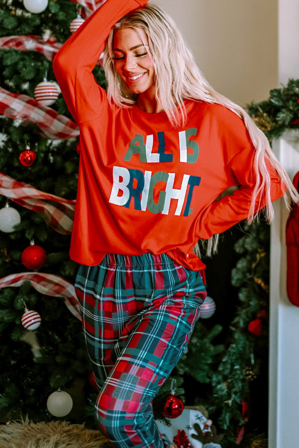 Eleanor Christmas Plaid Pajamas Set