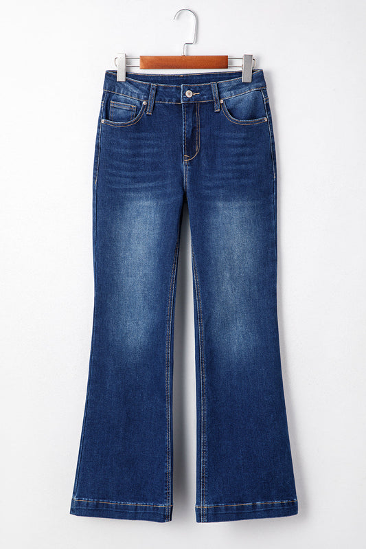 Samantha Western Stitch Patched Pocket Bootcut Jeans