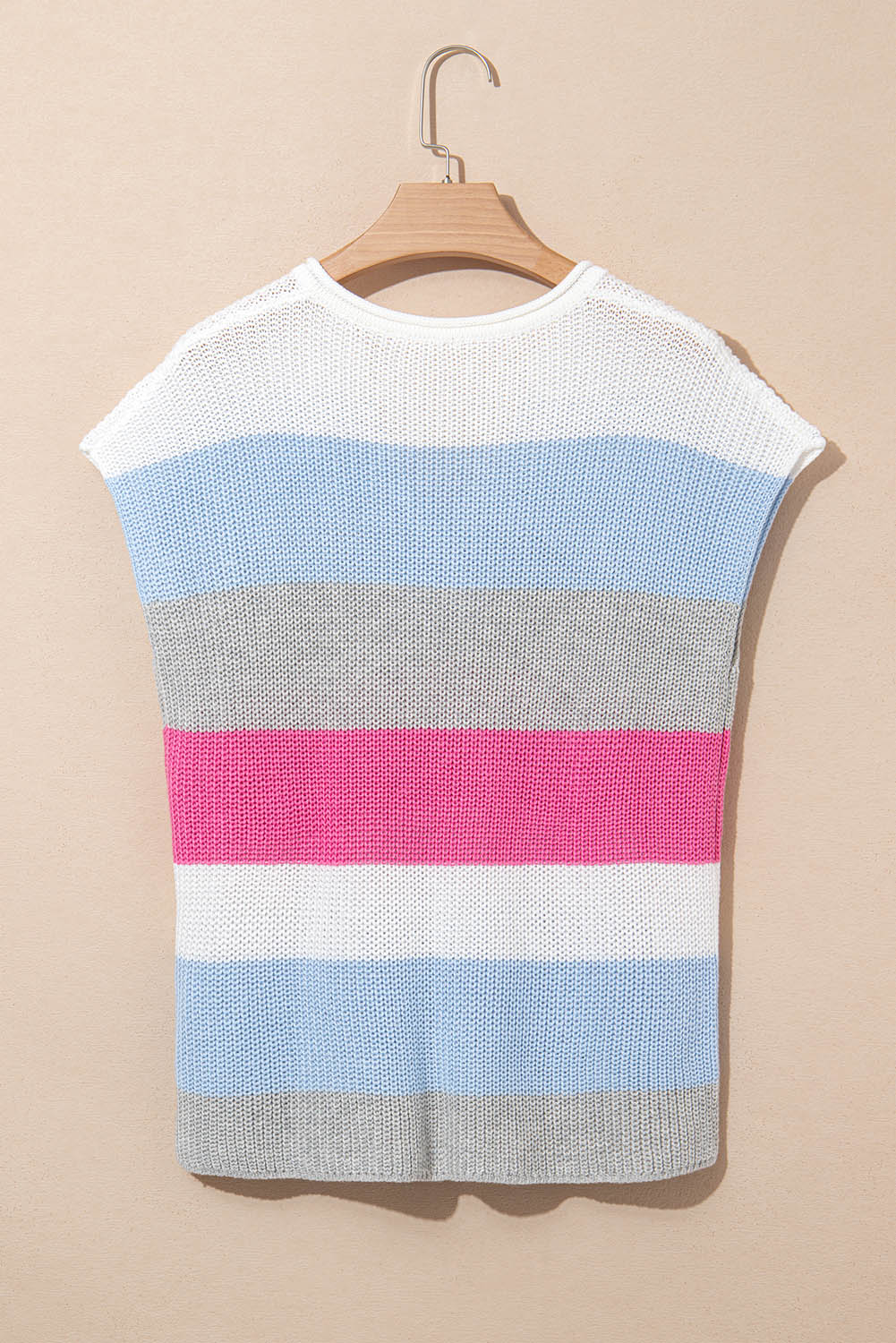 Elliot Color Block Notch V Neck Sweater Top