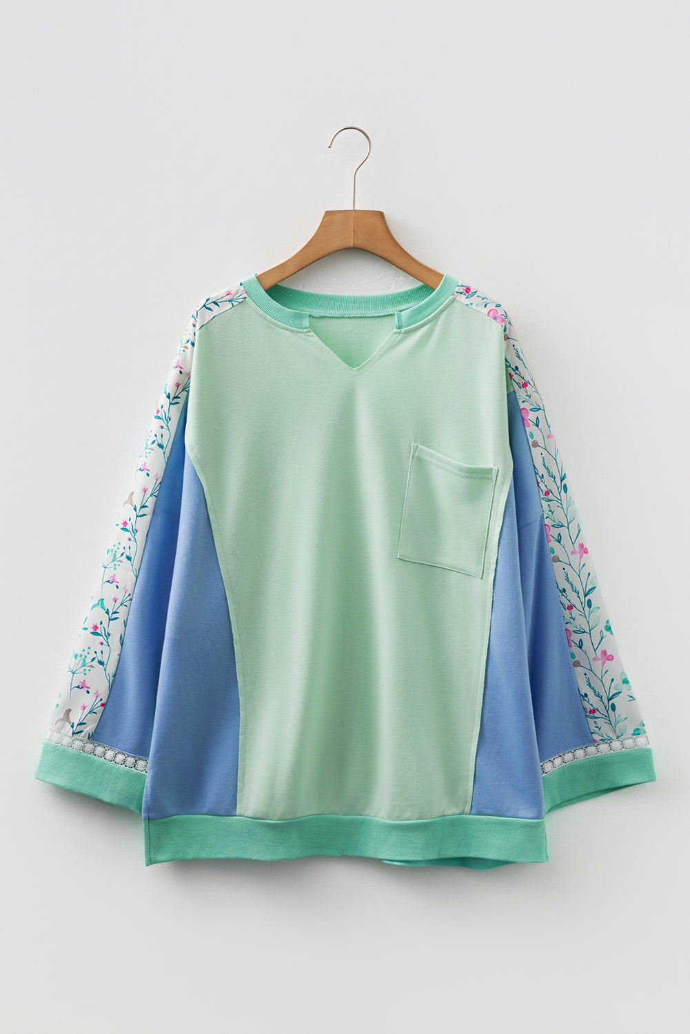 Opal Sleeve Notched top Long Sleeve PLUS Top